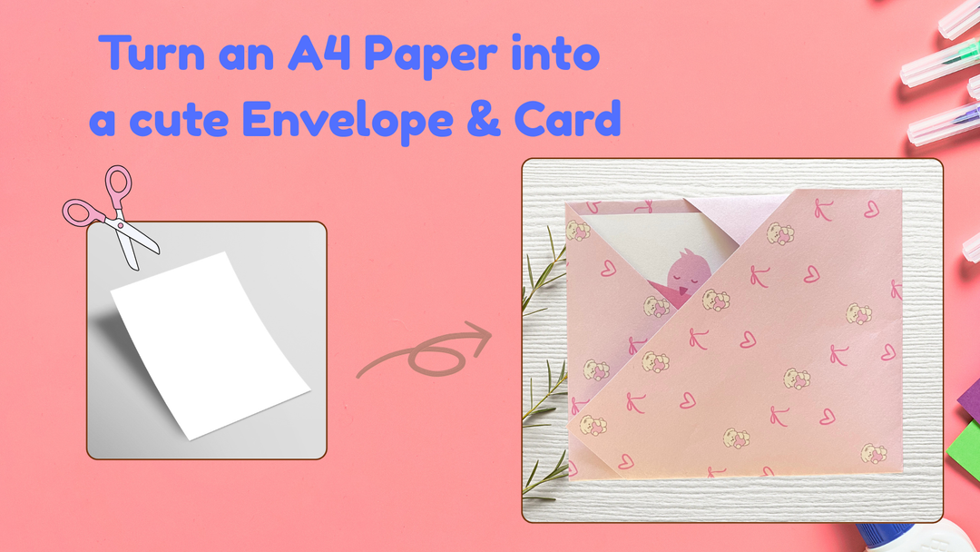 How to Make a Cute Envelope & Card from A4 Paper